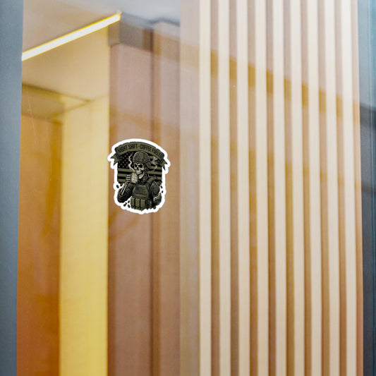 'Night Shift, Coffee Fueled' Tactical Skull Sticker