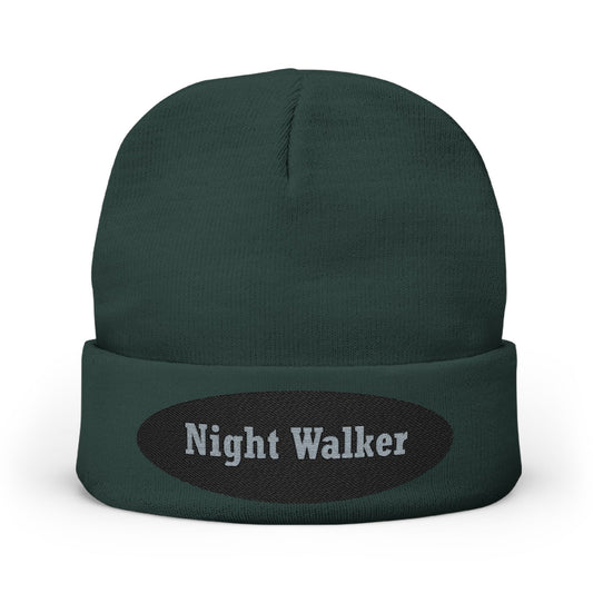 Night Walker Embroidered Knit Beanie