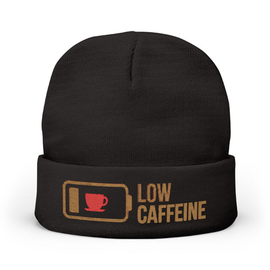 Low Caffeine Knit Beanie — Embroidered
