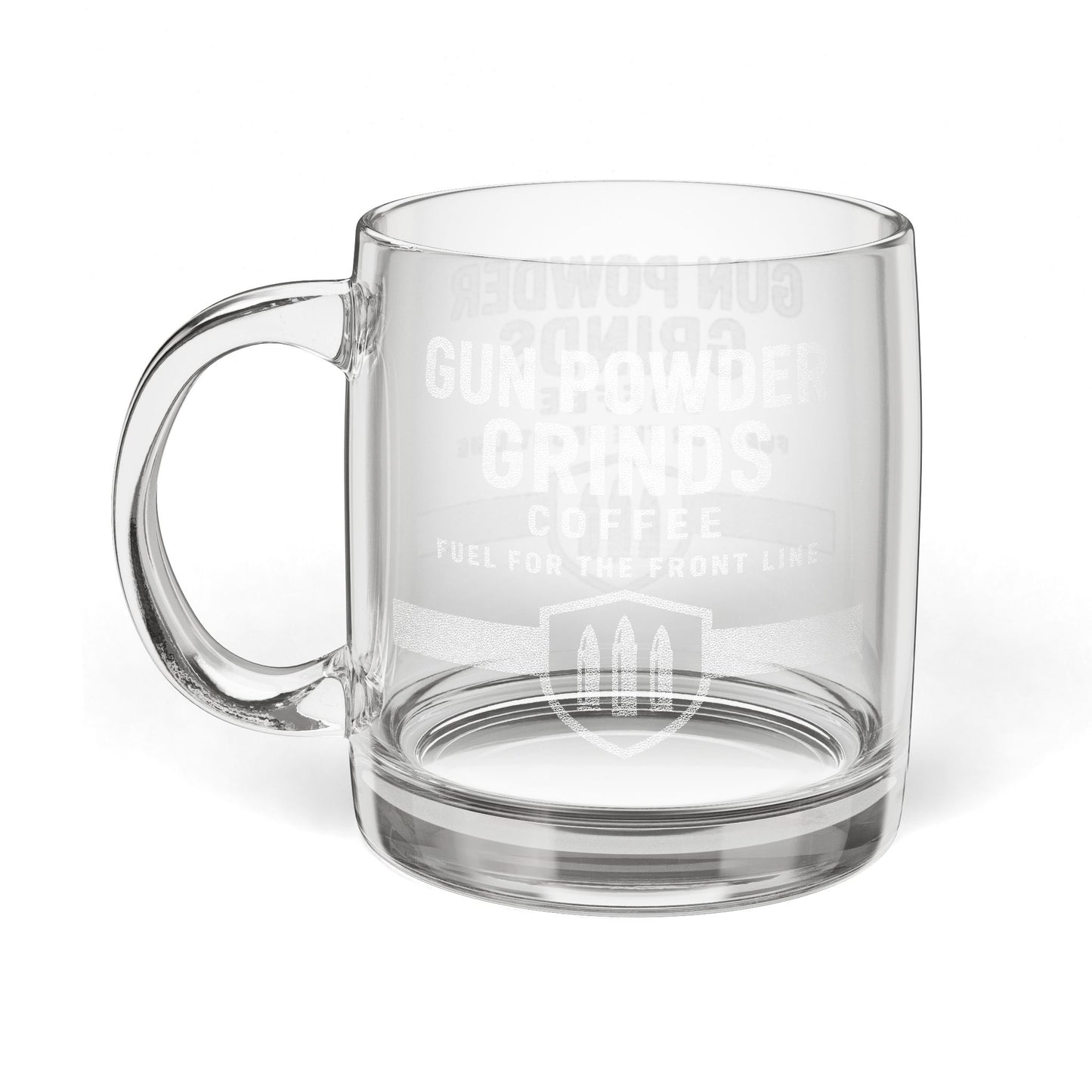 Engraved Gun Powder Grinds Tactical Mug, 12.25 oz