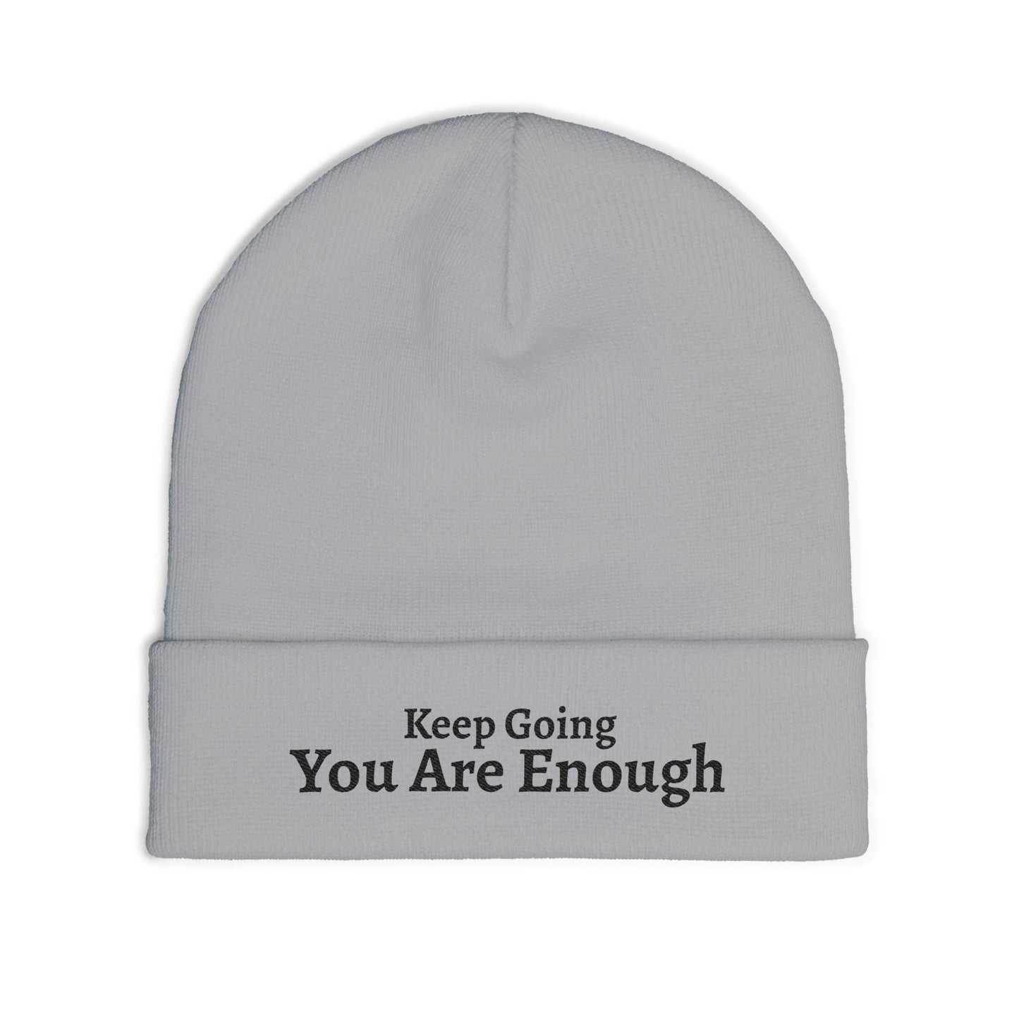 "You Are Enough" Knit Beanie — Embroidered
