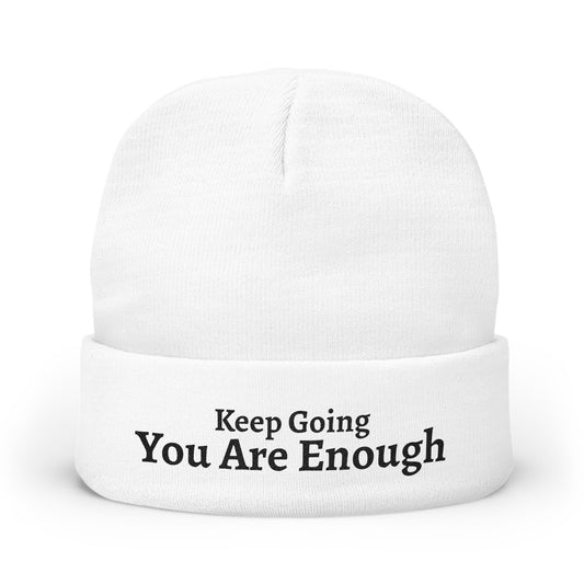"You Are Enough" Knit Beanie — Embroidered