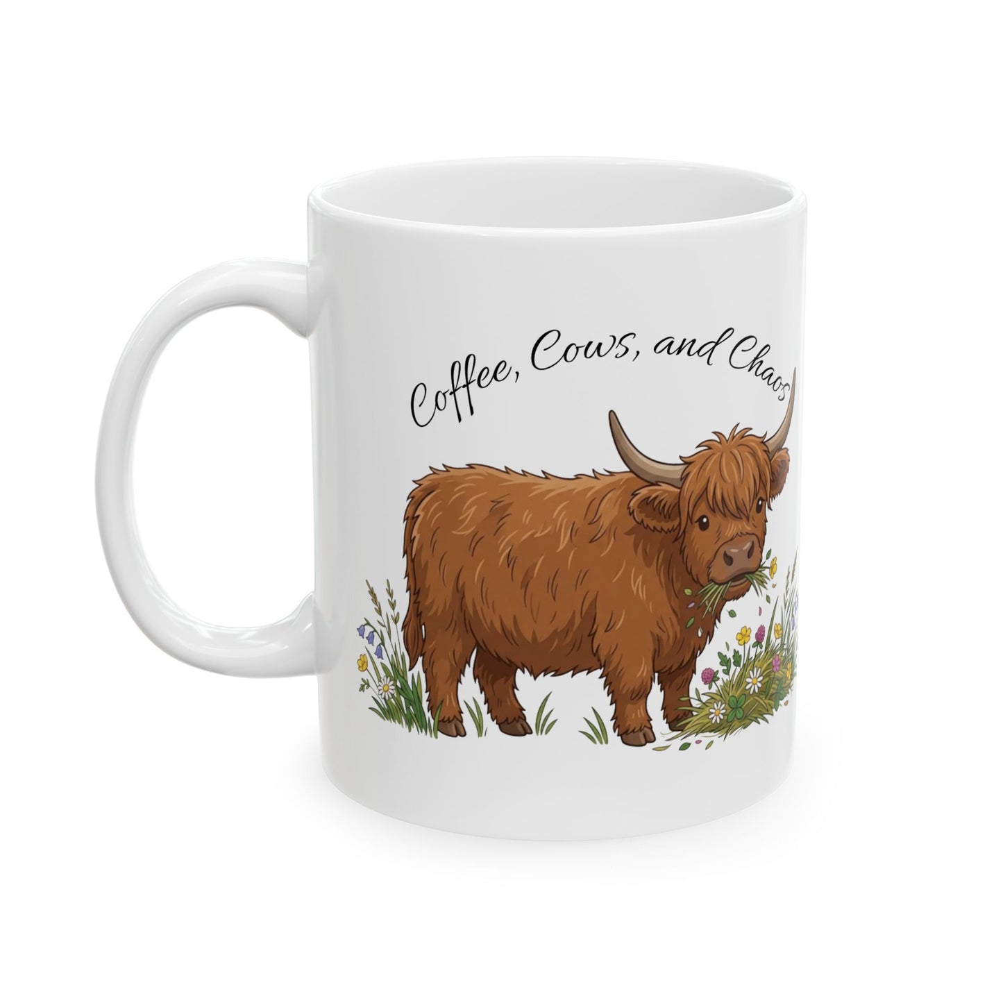 Highland Cow — "Coffee, Chaos, Cuddles" (11oz/15oz)