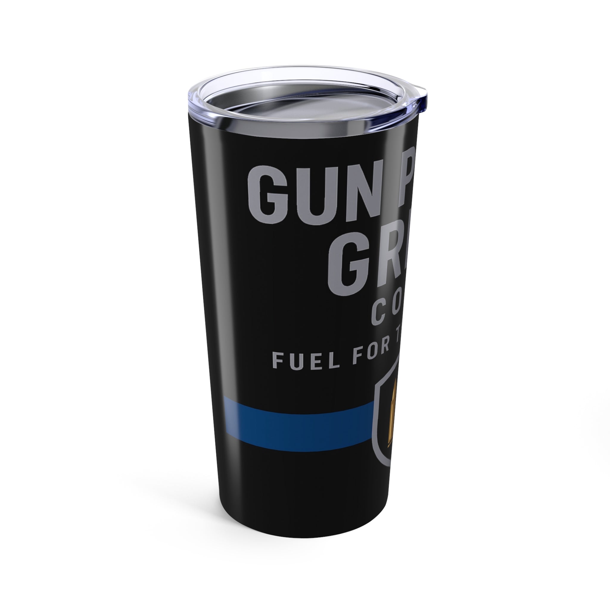 20oz Coffee Tumbler — "Gun Powder Grinds Coffee" Travel Mug