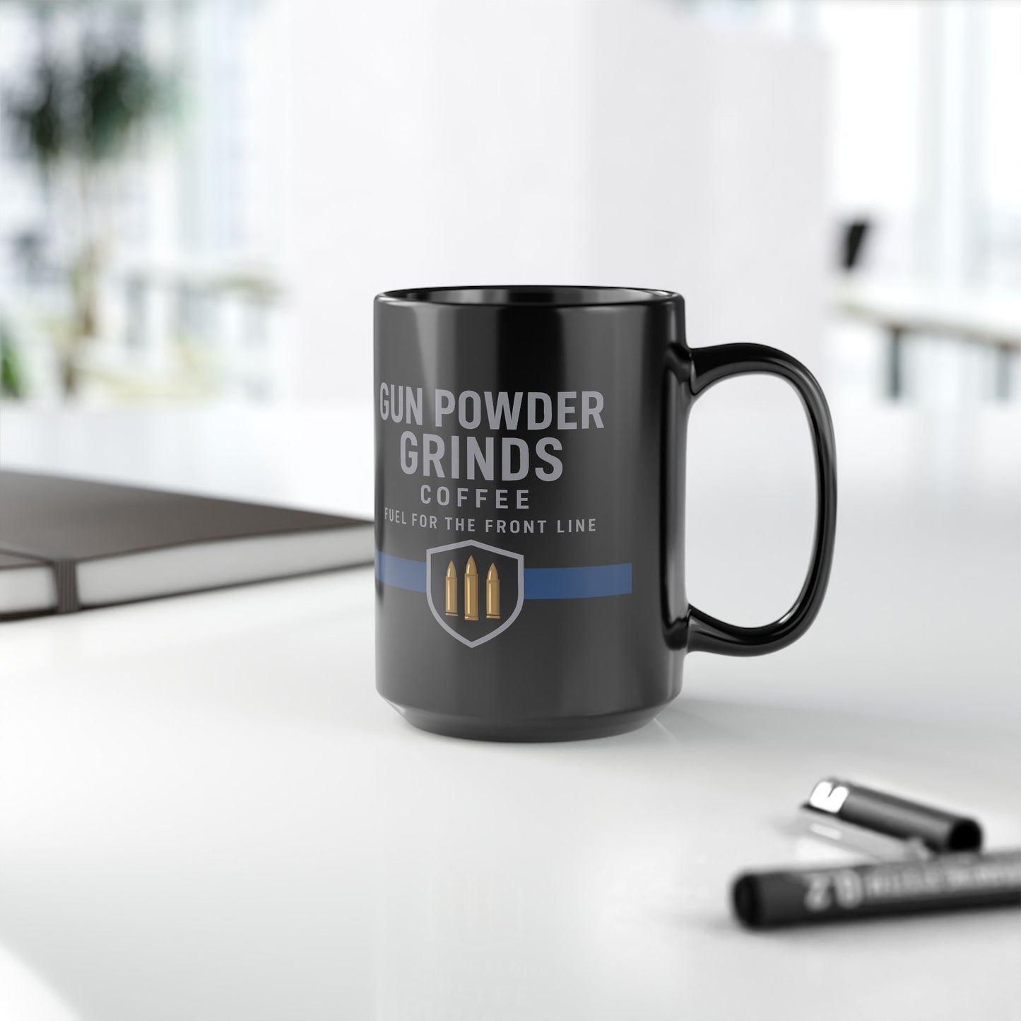 Gun Powder Grinds Coffee Mug — 'Fuel for the Front Line'