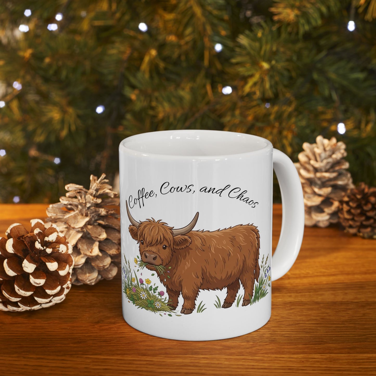 Highland Cow — "Coffee, Chaos, Cuddles" (11oz/15oz)