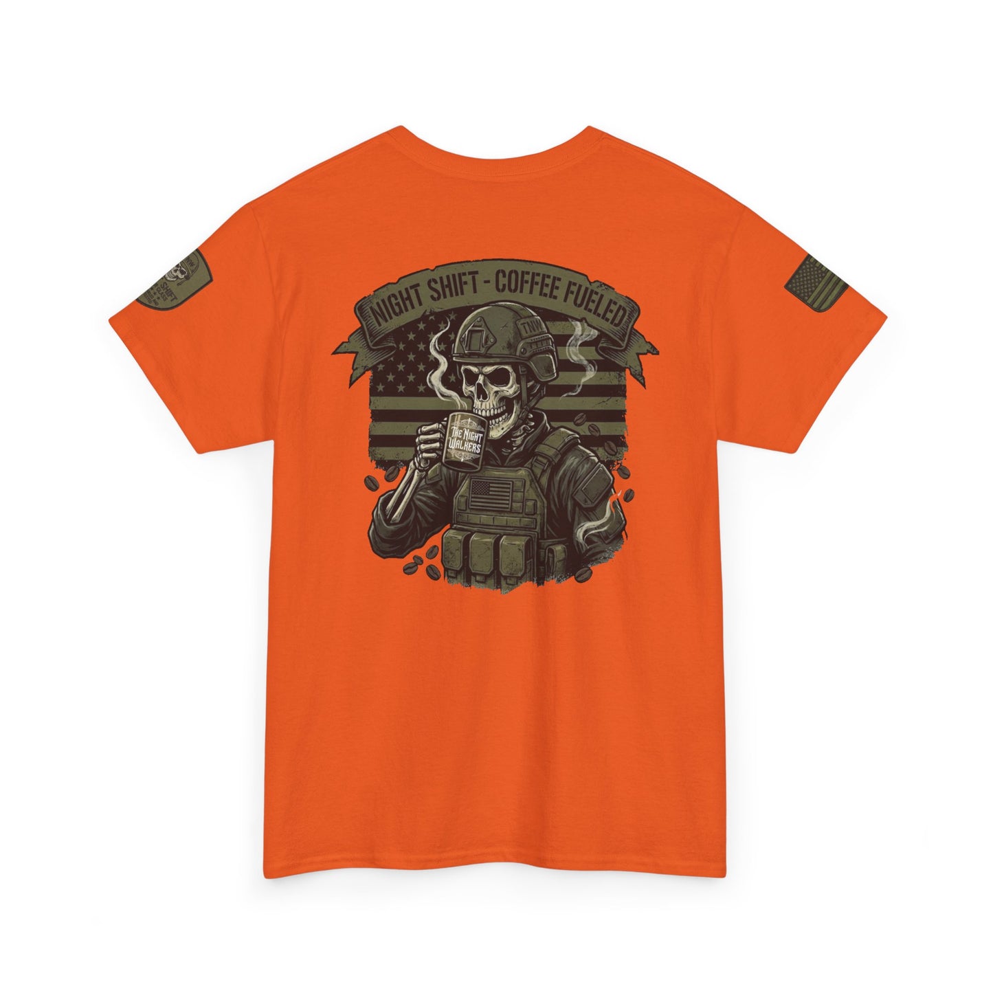 "Night Shift, Coffee Fueled" Skull Tactical Tee