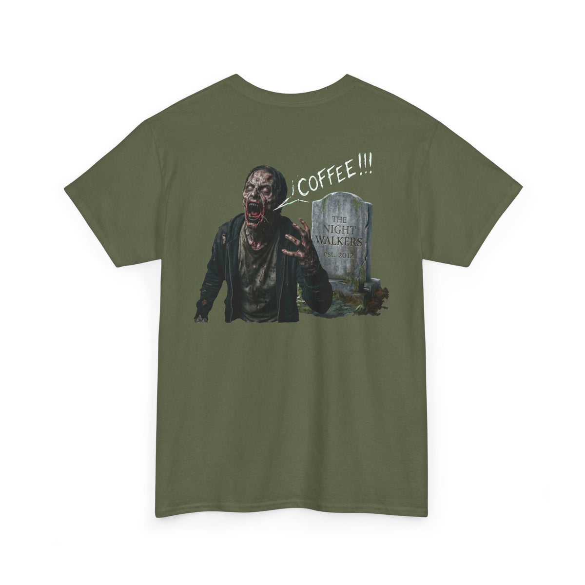 Zombie Coffee Tee with Pocket Logo