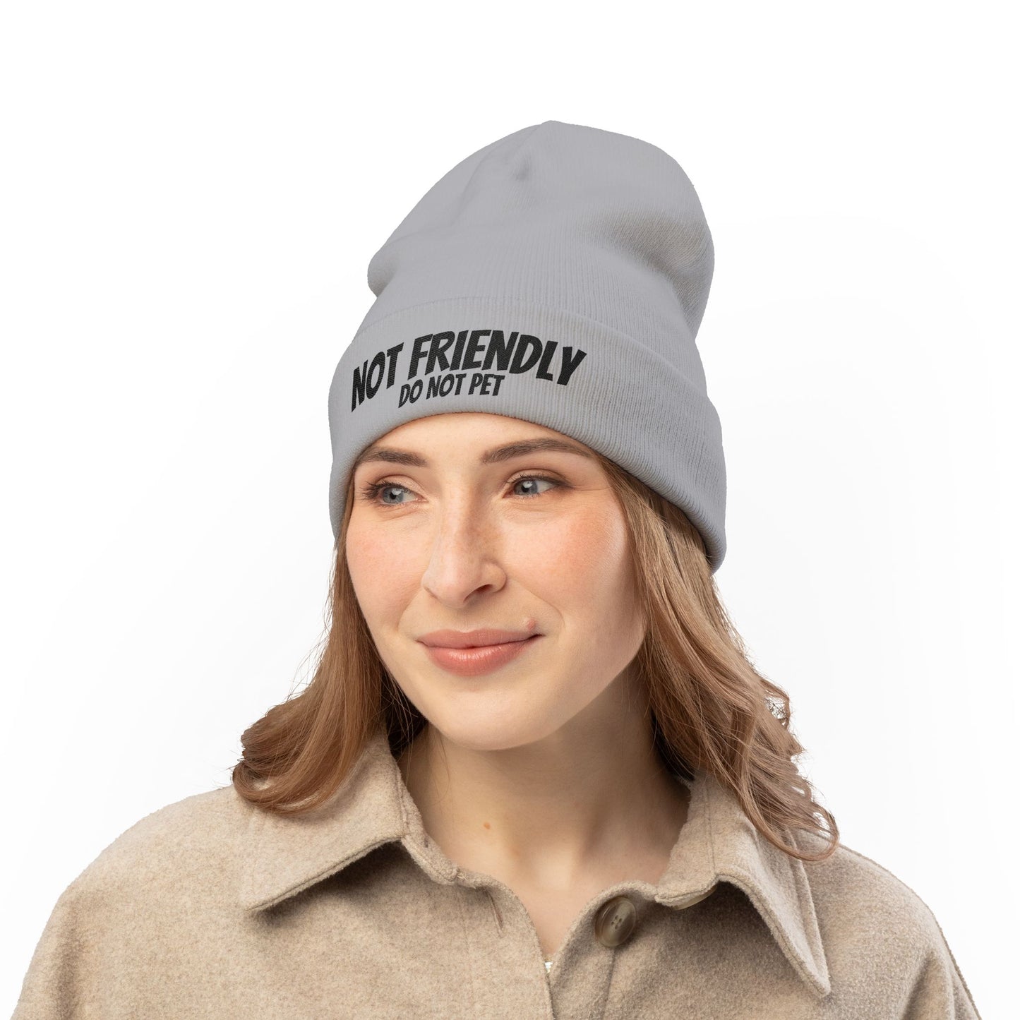 Not Friendly - Knit Beanie (Embroidery)