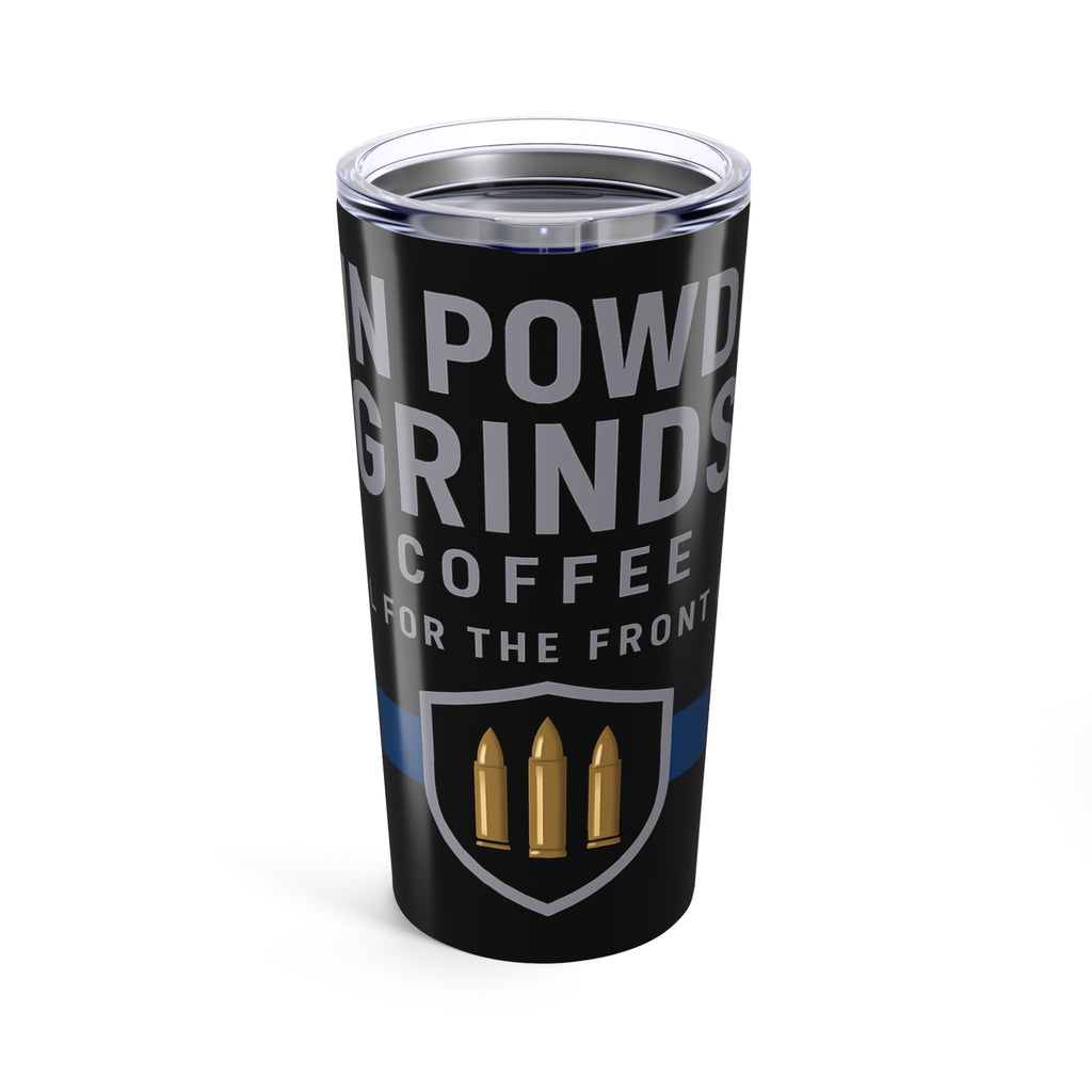 20oz Coffee Tumbler — "Gun Powder Grinds Coffee" Travel Mug
