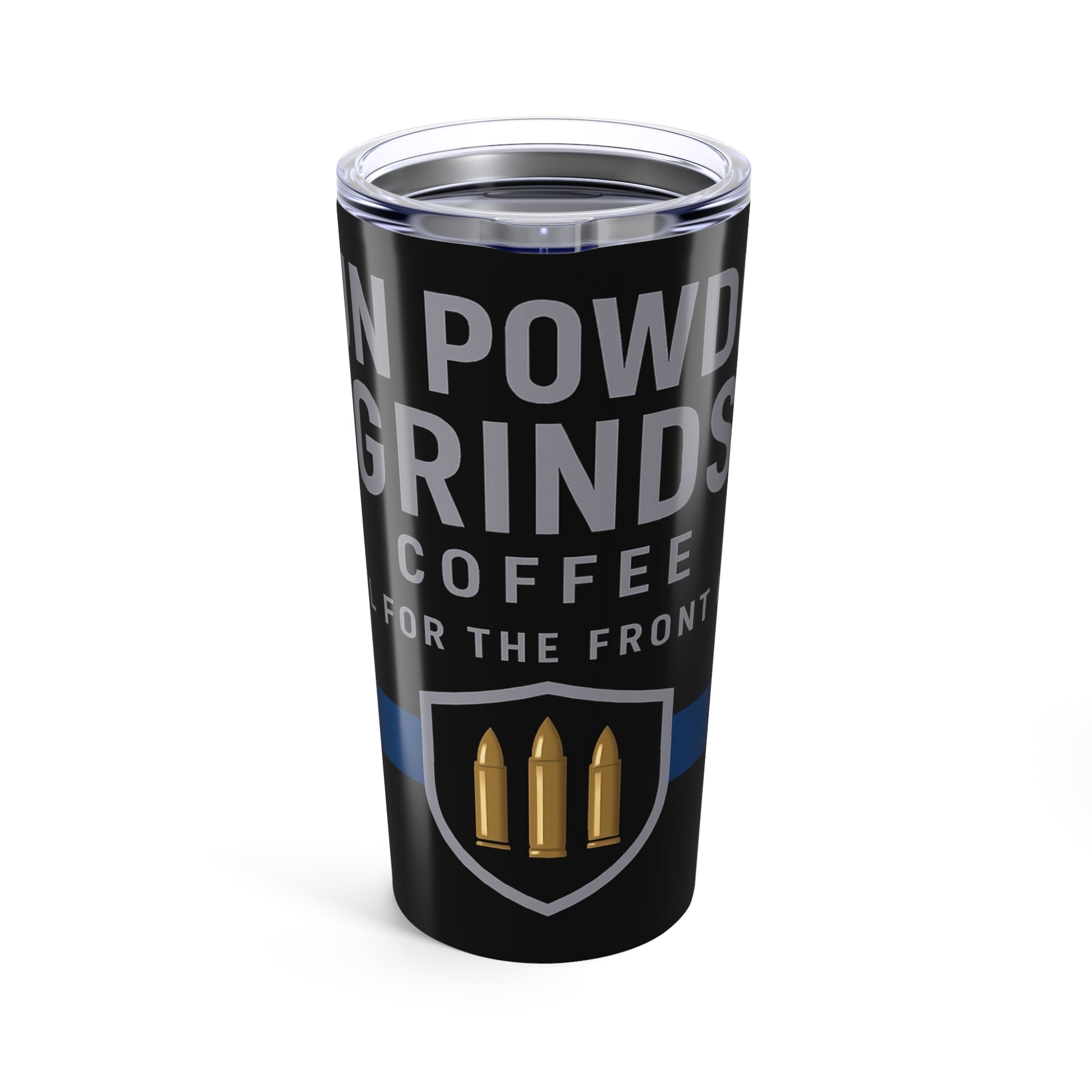 20oz Coffee Tumbler — "Gun Powder Grinds Coffee" Travel Mug
