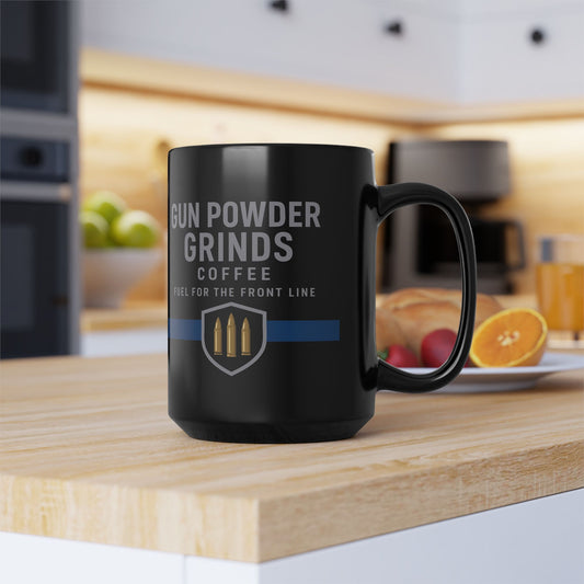 Gun Powder Grinds Coffee Mug — 'Fuel for the Front Line'