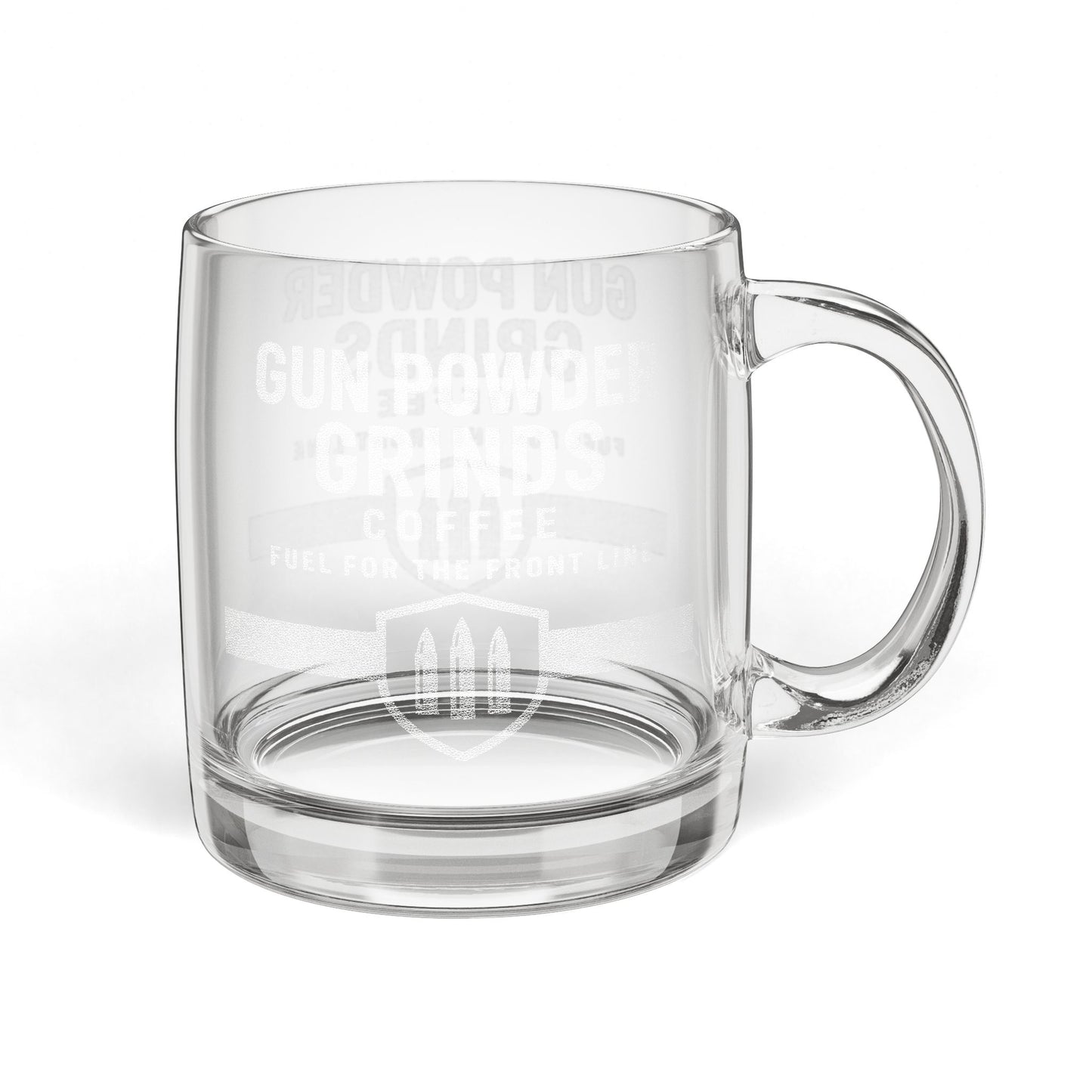 Engraved Gun Powder Grinds Tactical Mug, 12.25 oz