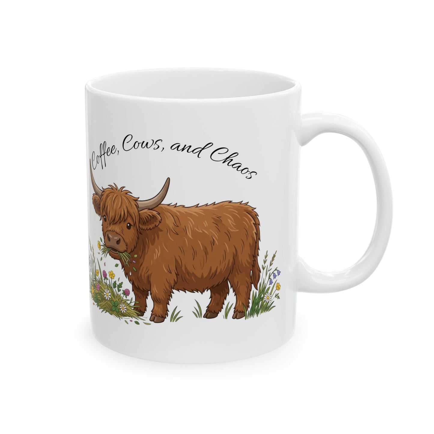 Highland Cow — "Coffee, Chaos, Cuddles" (11oz/15oz)