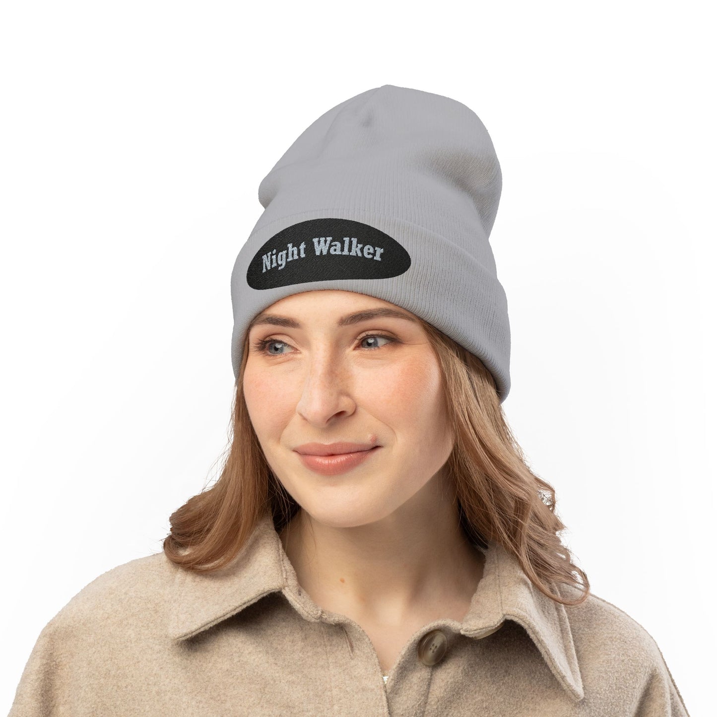 Night Walker Embroidered Knit Beanie