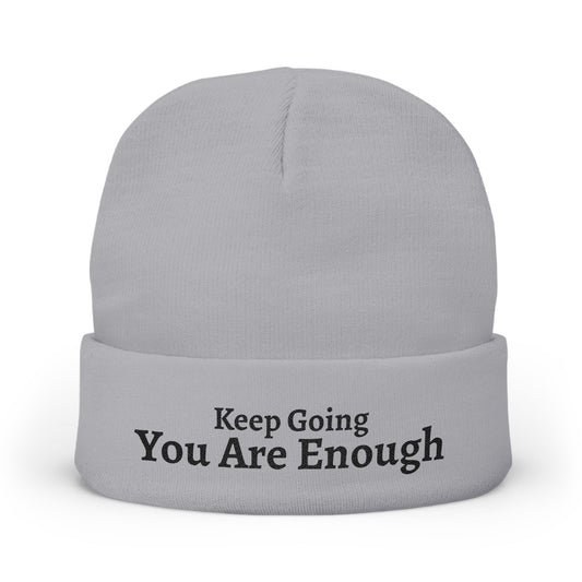 "You Are Enough" Knit Beanie — Embroidered