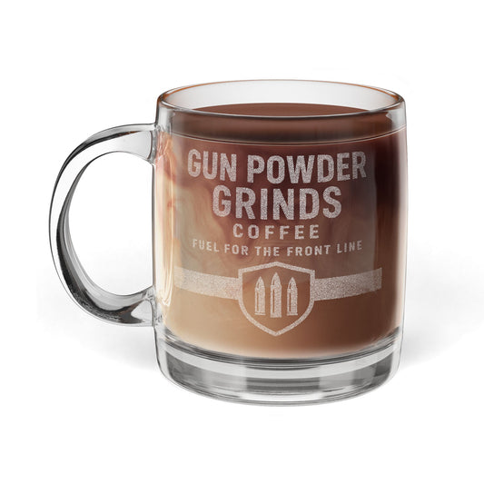 Engraved Gun Powder Grinds Tactical Mug, 12.25 oz