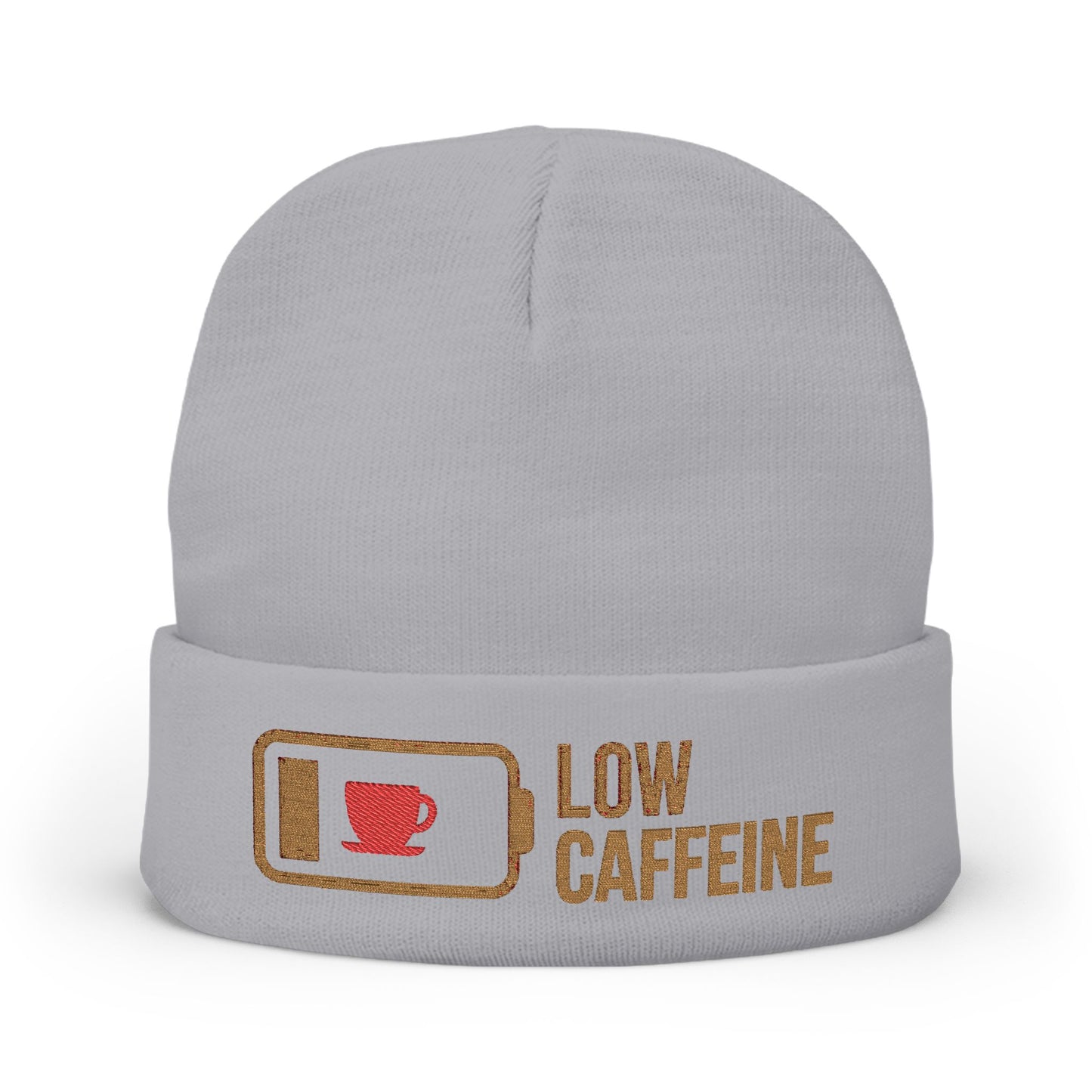 Low Caffeine Knit Beanie — Embroidered