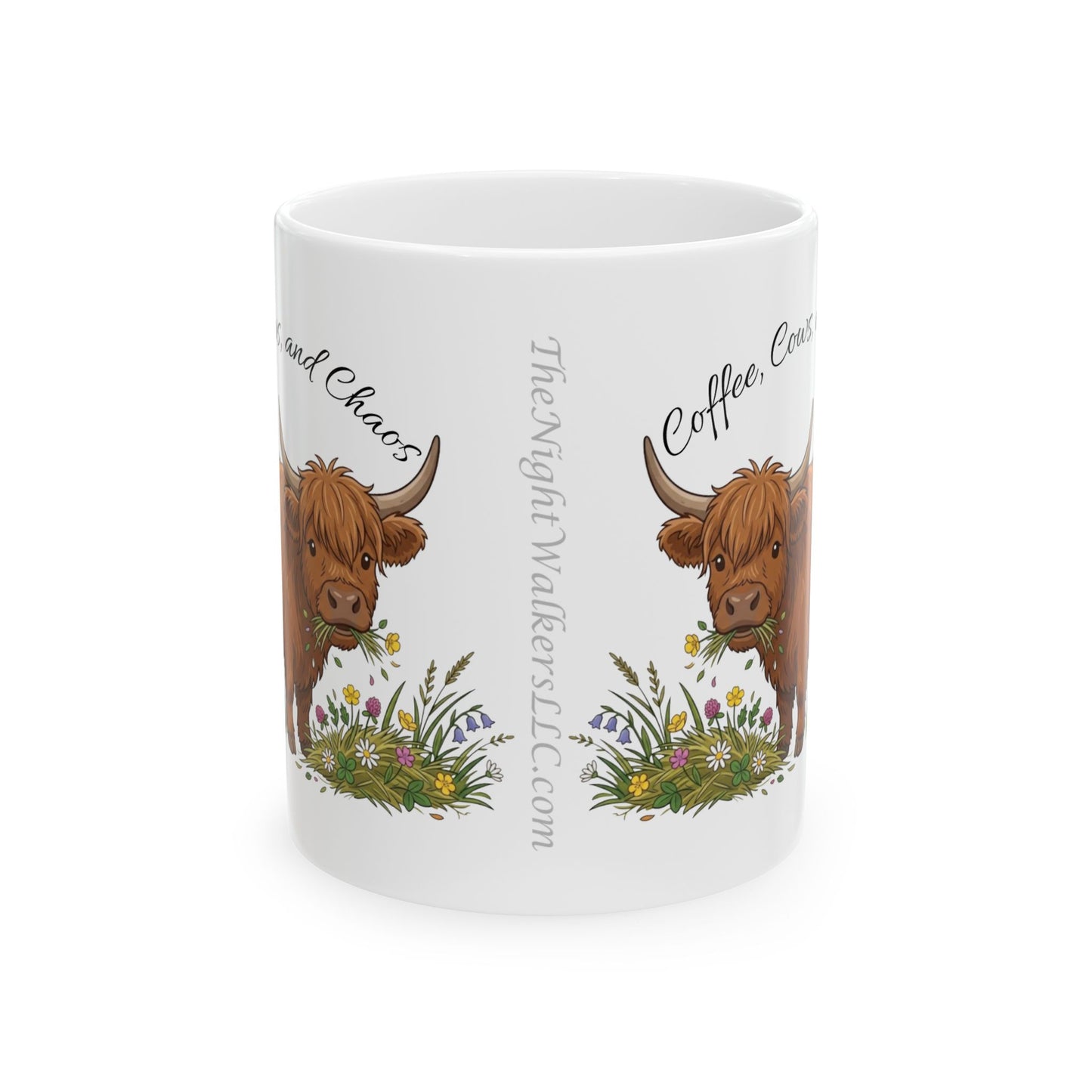 Highland Cow — "Coffee, Chaos, Cuddles" (11oz/15oz)